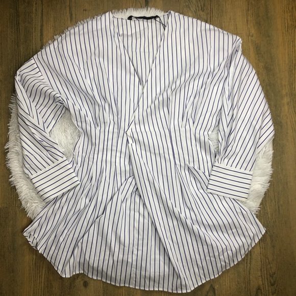Zara Tops - Zara Striped Poplin Tunic Top Size Small